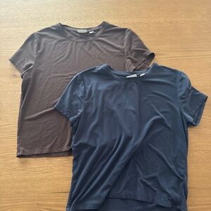 Ariztia brown and blue shirts